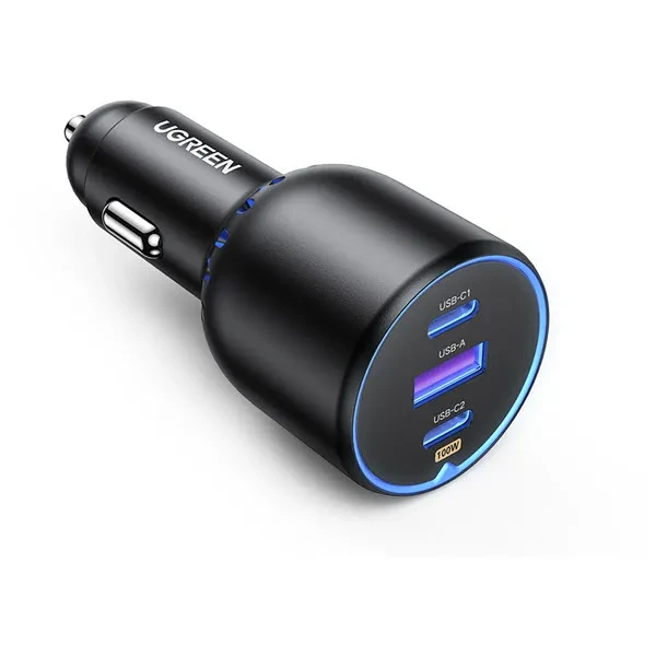 Ugreen Car Charger With FM Modulator PD 2x Usb 1x Type-C Bluetooth QC 3.0 Car Charger 80910 CD229